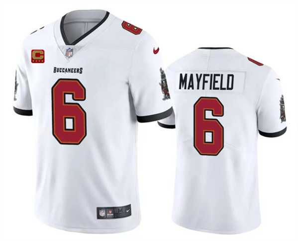 Men & Women & Youth Tampa Bay Buccaneers #6 Baker Mayfield White 2024 With 4-Star C Patch Vapor Limited Stitched Jersey->tampa bay buccaneers->NFL Jersey